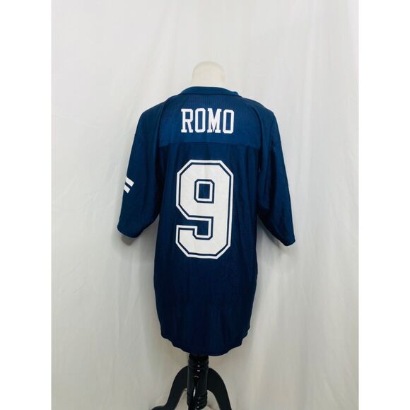 NFL Men’s Jersey Shirt Blue Mesh Dallas Cowboys Tony Romo #9 Size Medium - Picture 3 of 9